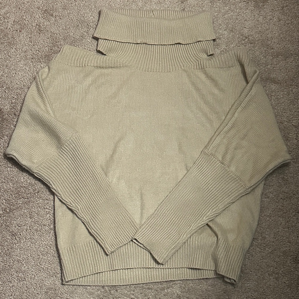 Elegant Beige Turtleneck Sweater